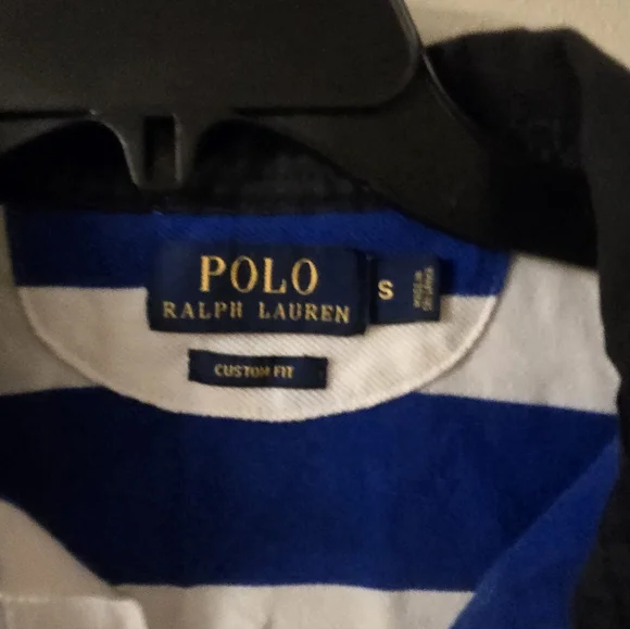 Polo by Ralph Lauren Blue and White Striped Shirt - Picture 2 of 3